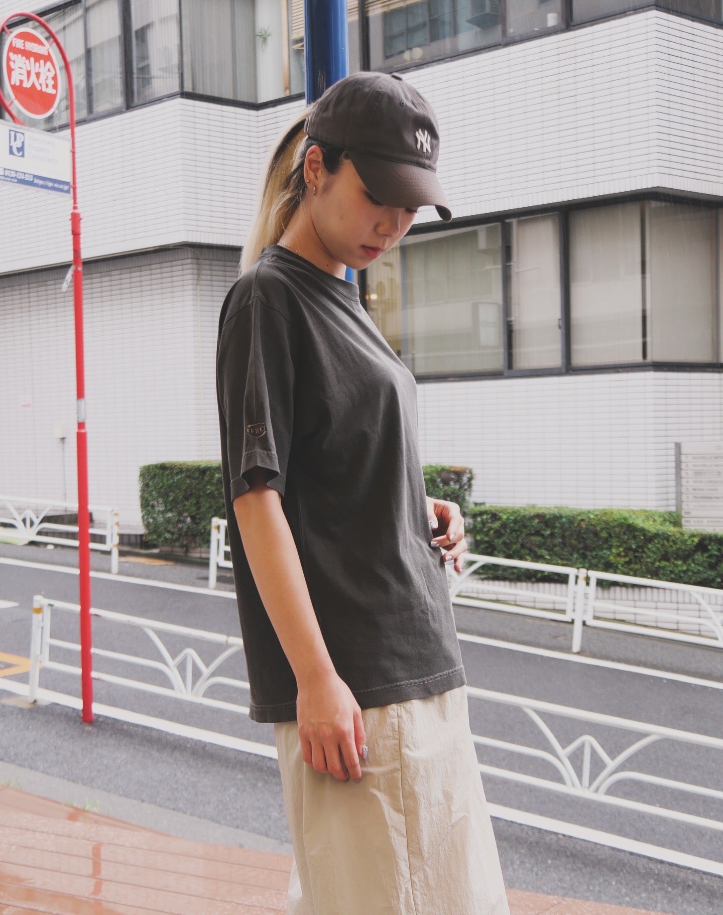 0106. AFTER-TRAINING Fade Cotton Tee "刺繍"
