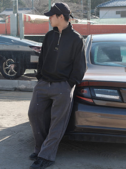 0118. 裏起毛 Half Zip Sweat Shirt