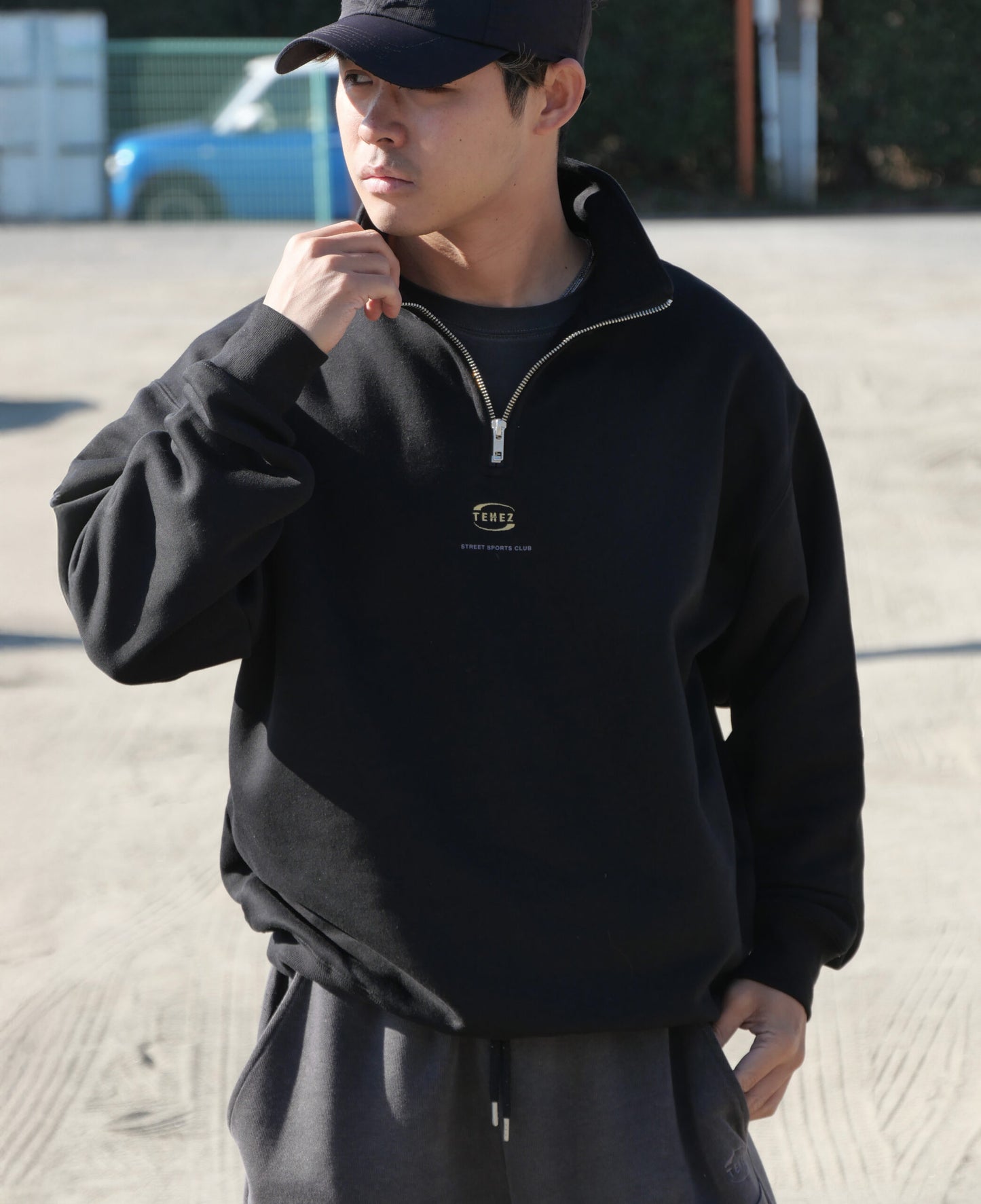 0118. 裏起毛 Half Zip Sweat Shirt