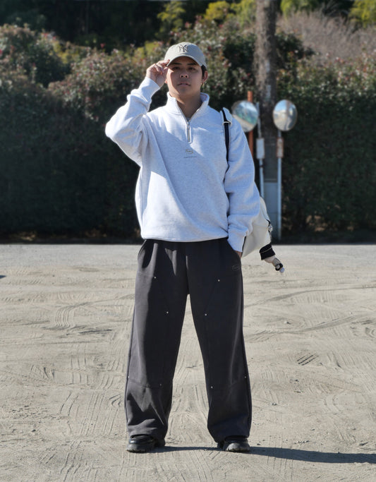 0118. 裏起毛 Half Zip Sweat Shirt