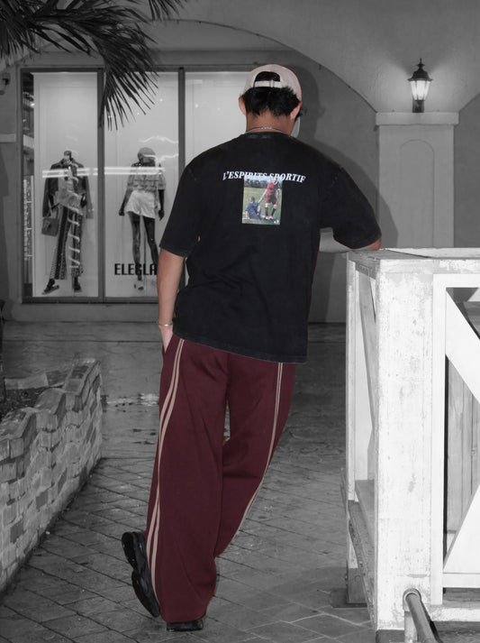 0143. TENEZ Track Pants Two Stripes (エンジ)