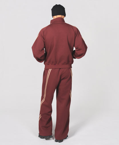 【セットアップ 】0141. & 0143. TENEZ Track Jacket & Pants Two Stripes SET UP (エンジ)
