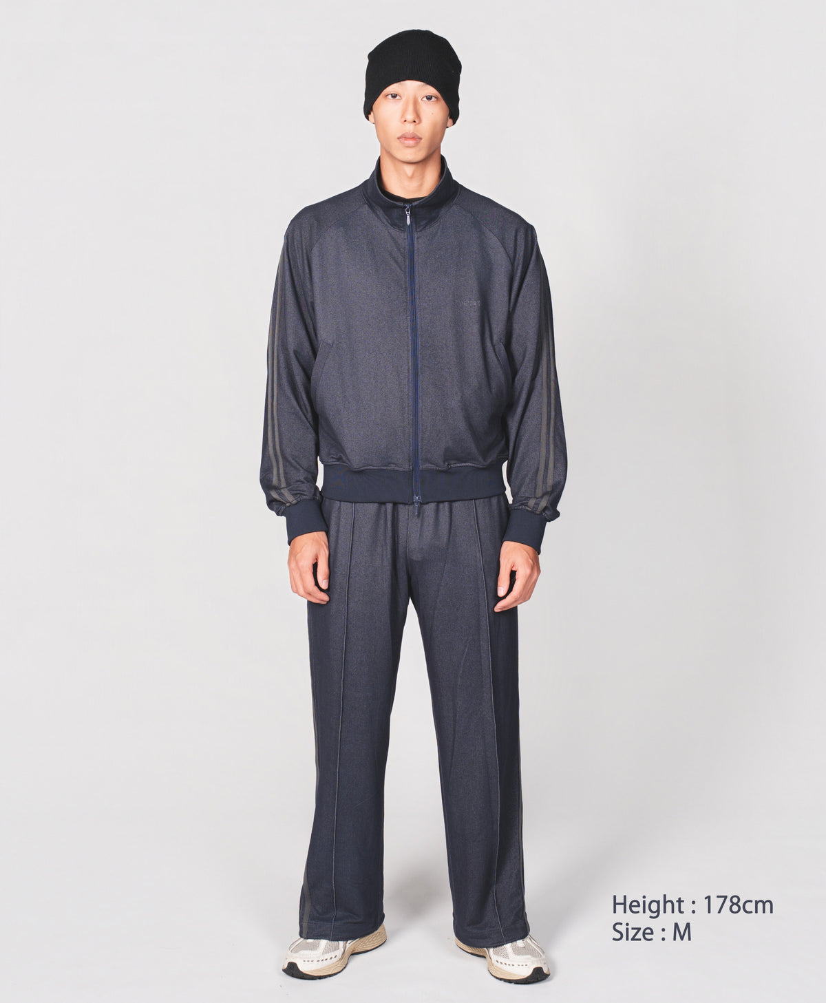 【セットアップ 】0142. & 0144. TENEZ Track Jacket & Pants Two Stripes SET UP (デニム風)