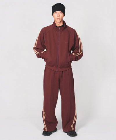 【セットアップ 】0141. & 0143. TENEZ Track Jacket & Pants Two Stripes SET UP (エンジ)