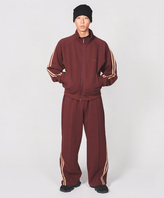 【セットアップ 】0141. & 0143. TENEZ Track Jacket & Pants Two Stripes SET UP (エンジ)