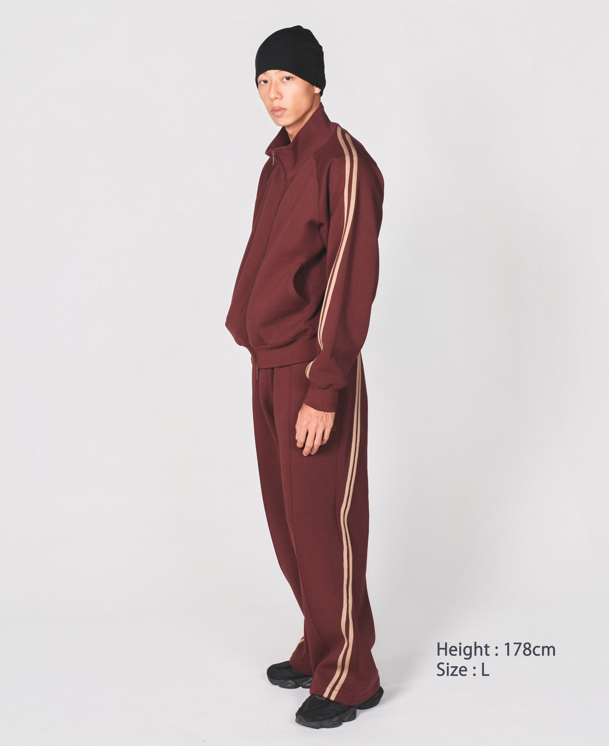 【セットアップ 】0141. & 0143. TENEZ Track Jacket & Pants Two Stripes SET UP (エンジ)