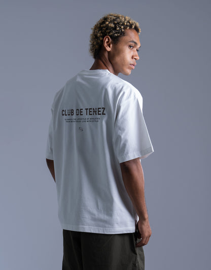 0123. Silky-Matte Cotton Tee "CLUB DE TENEZ"