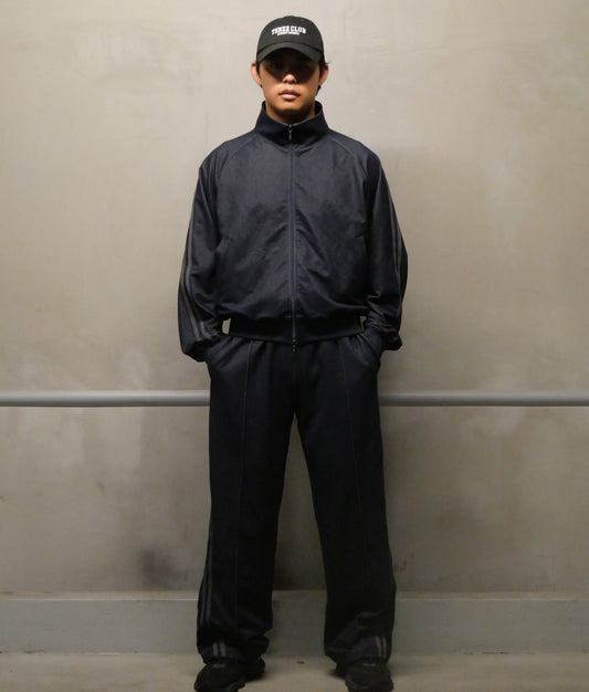 【セットアップ 】0142. & 0144. TENEZ Track Jacket & Pants Two Stripes SET UP (デニム風)