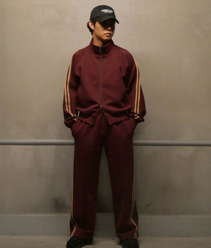 【セットアップ 】0141. & 0143. TENEZ Track Jacket & Pants Two Stripes SET UP (エンジ)