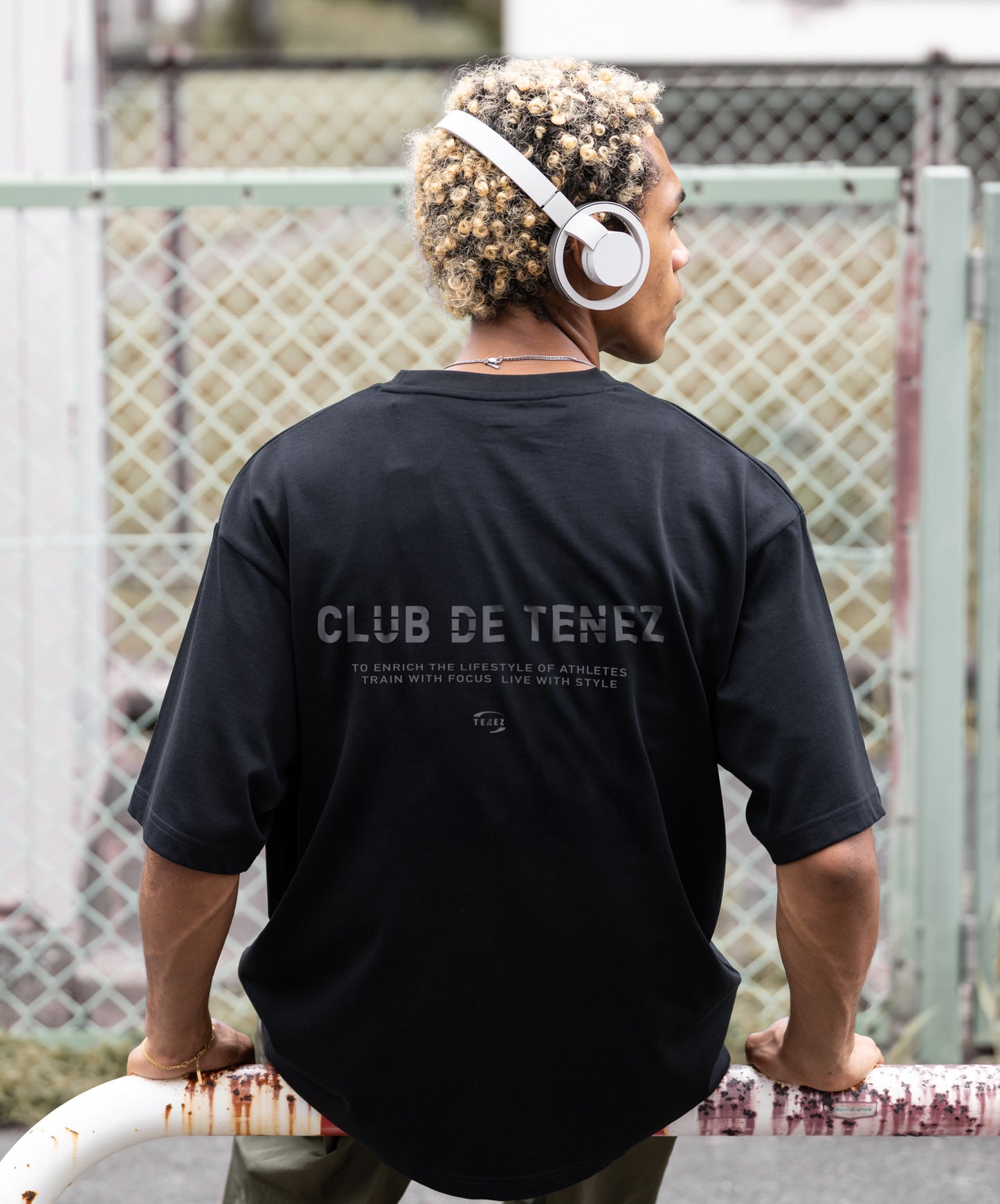 0123. Silky-Matte Cotton Tee "CLUB DE TENEZ"
