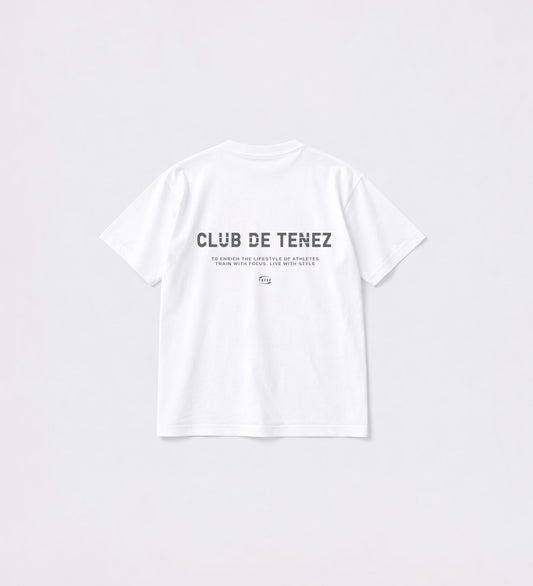 0123. Silky-Matte Cotton Tee "CLUB DE TENEZ"