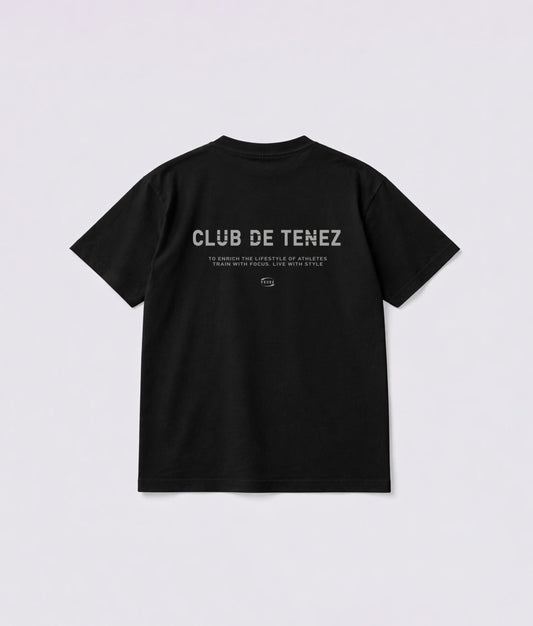 0123. Silky-Matte Cotton Tee "CLUB DE TENEZ"