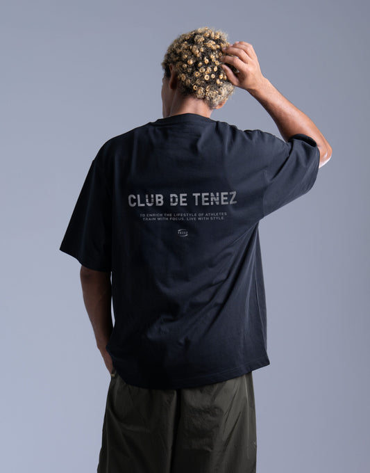 0123. Silky-Matte Cotton Tee "CLUB DE TENEZ"
