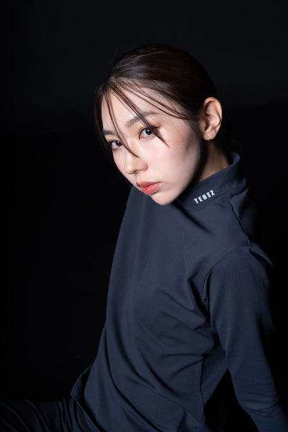 0074. （WOMENS）MOON-TECH®︎ Mock Neck Long Sleeve Tee