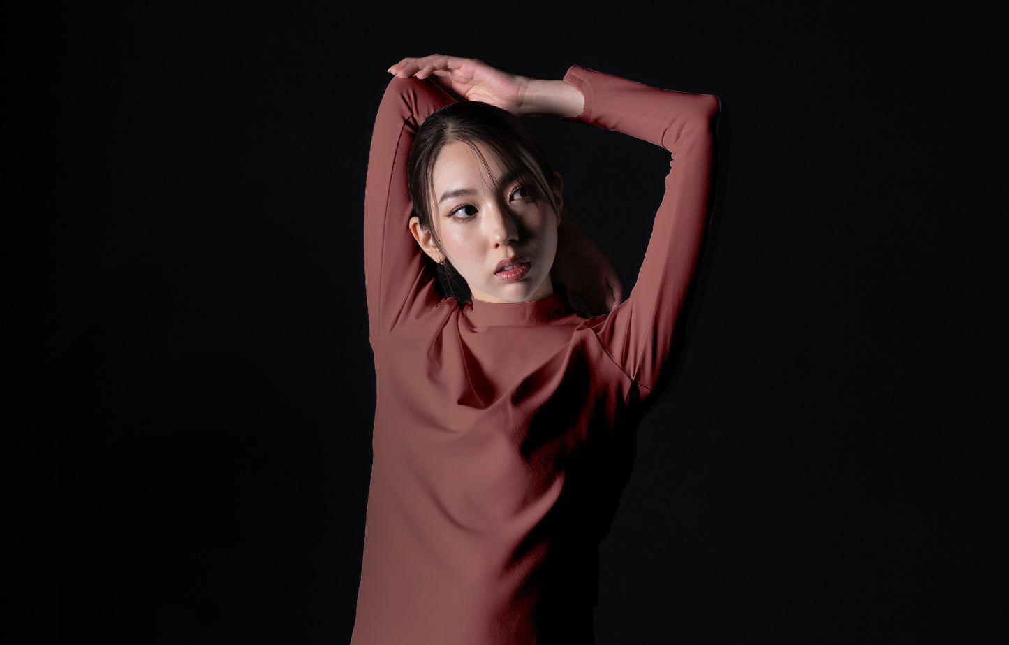 0074. （WOMENS）MOON-TECH®︎ Mock Neck Long Sleeve Tee