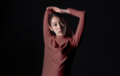 0074. （WOMENS）MOON-TECH®︎ Mock Neck Long Sleeve Tee