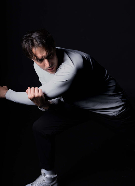 0074. （MENS）MOON-TECH®︎ Mock Neck Long Sleeve Tee