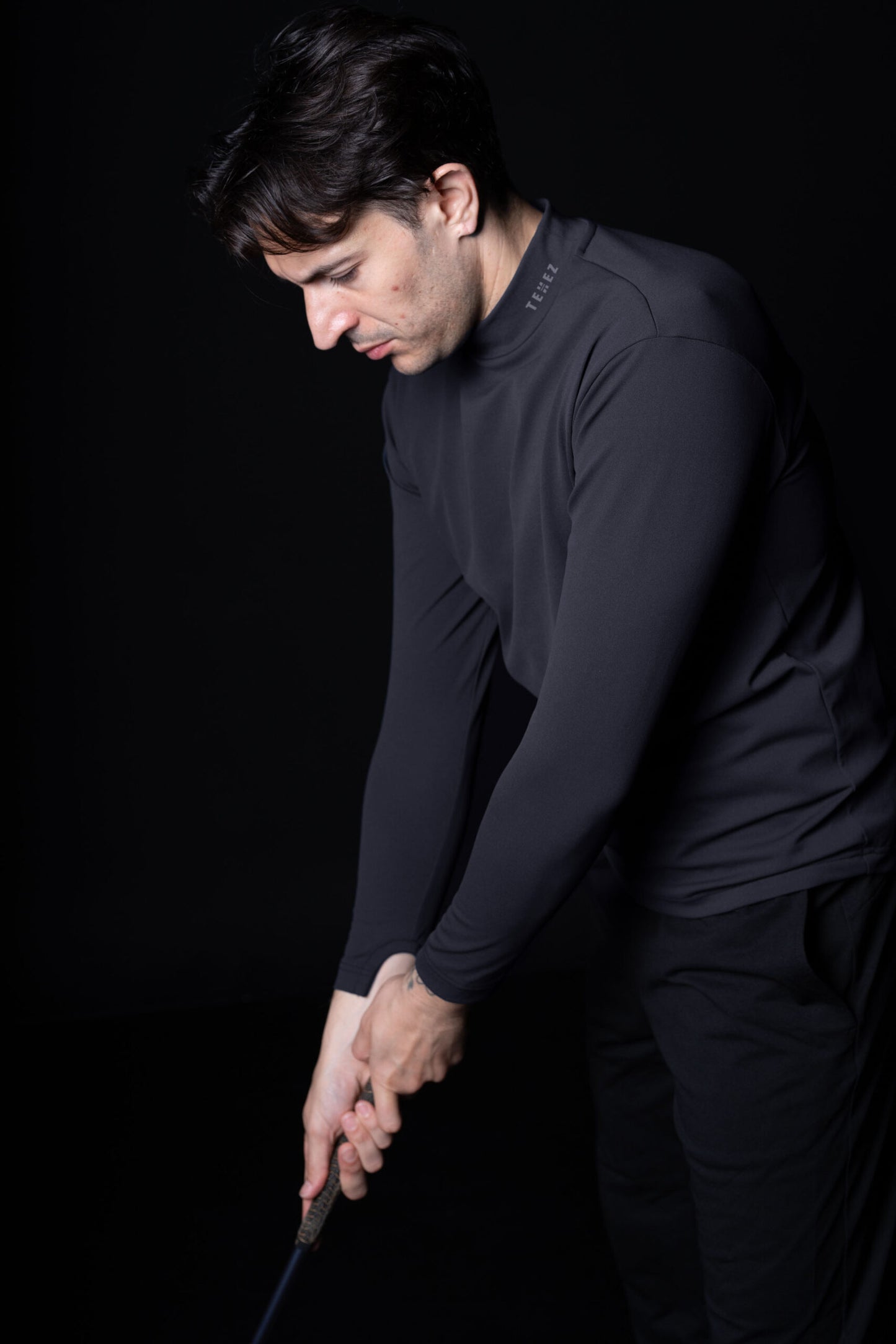 0074. （MENS）MOON-TECH®︎ Mock Neck Long Sleeve Tee