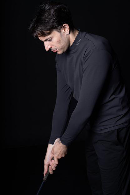 0074. （MENS）MOON-TECH®︎ Mock Neck Long Sleeve Tee