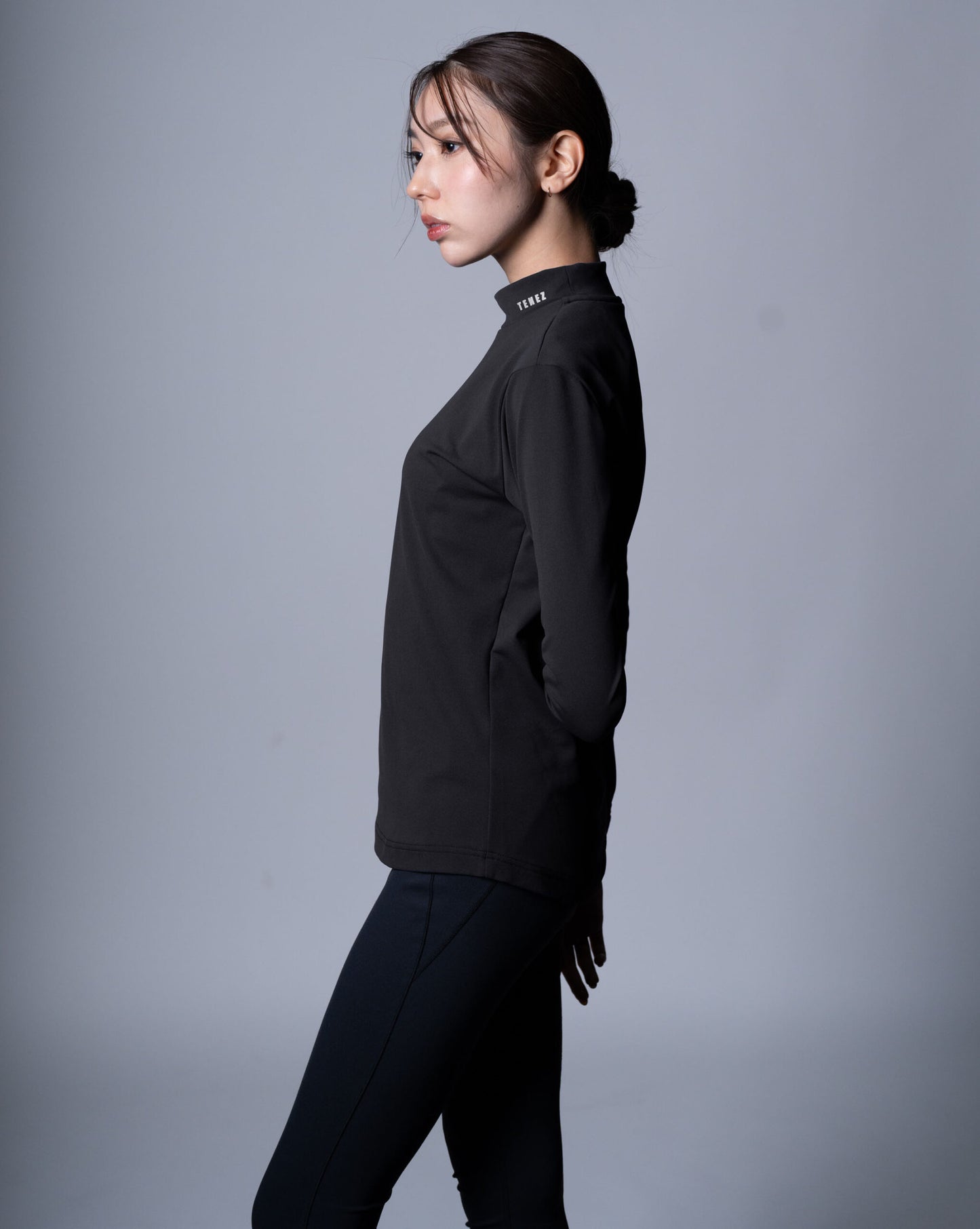 0074. （WOMENS）MOON-TECH®︎ Mock Neck Long Sleeve Tee