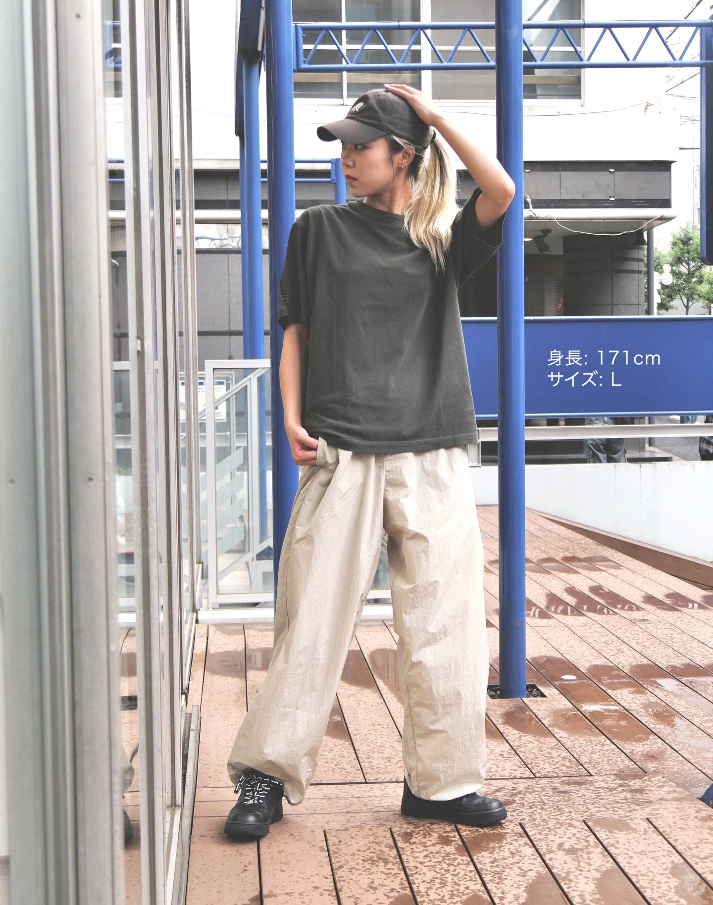 0102. NYLON Wide Pants
