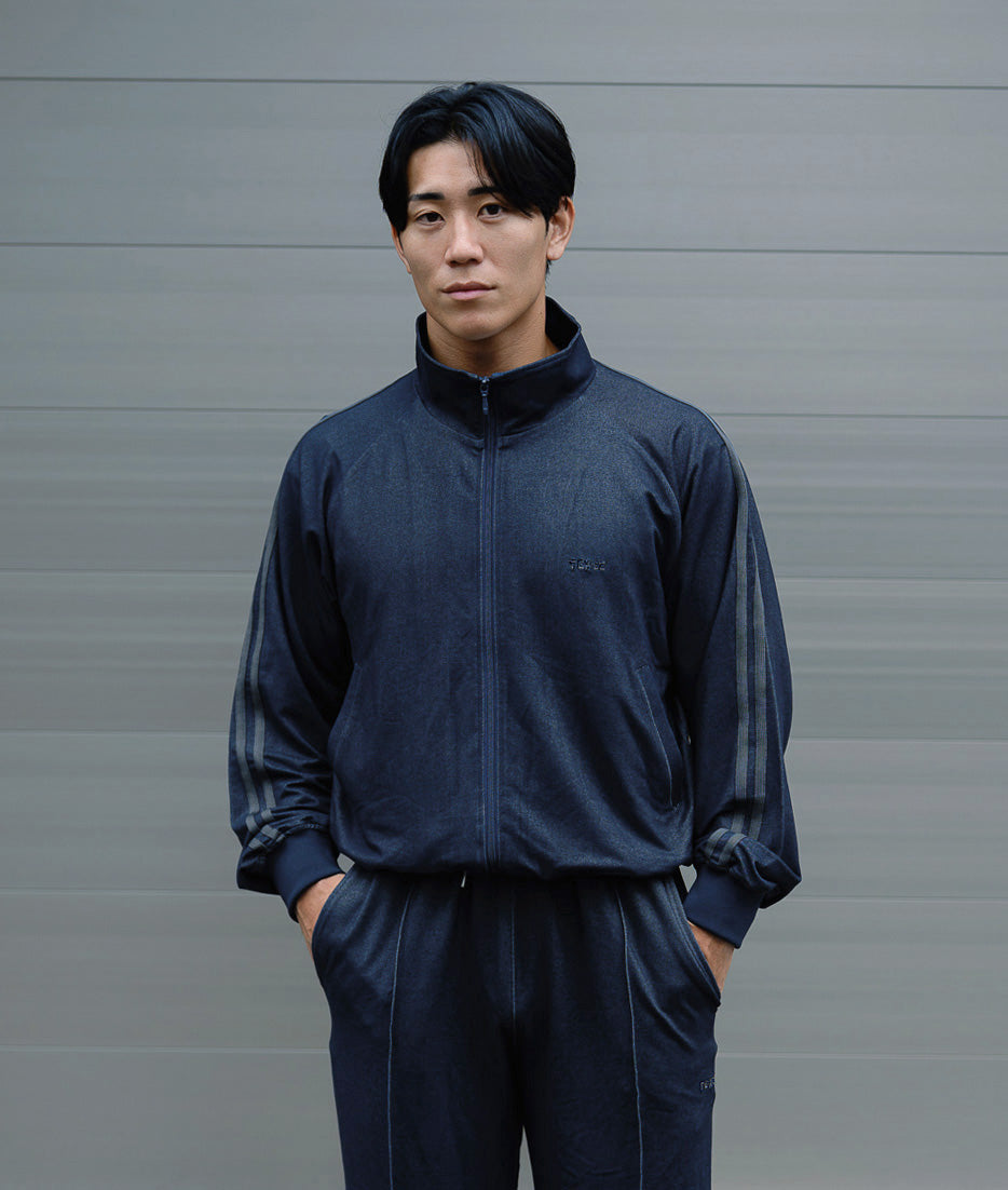 0142. Track Jacket Two Stripes (デニム風)