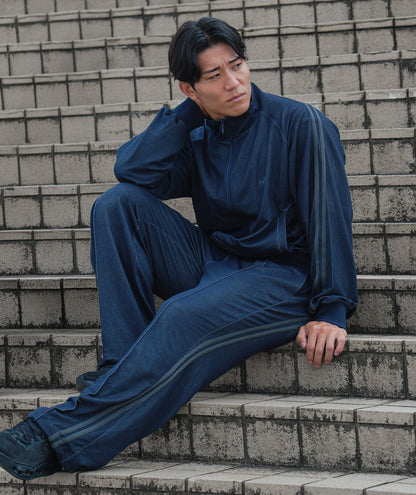0144. TENEZ Track Pants Two Stripes (デニム風)