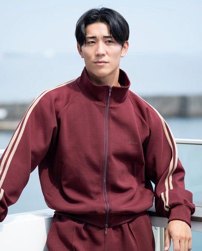 0141. Track Jacket Two Stripes (エンジ)