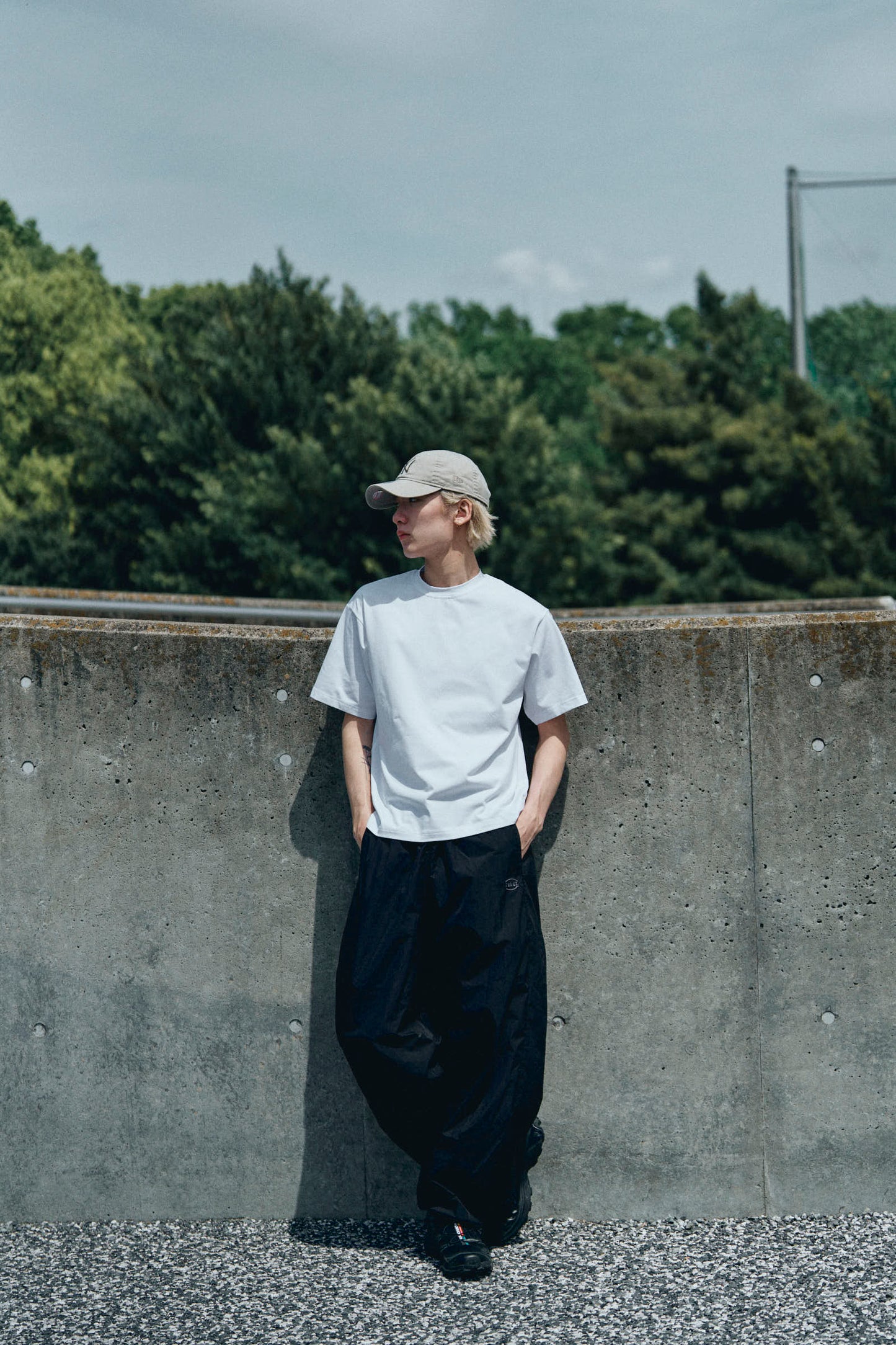 0102. NYLON Wide Pants