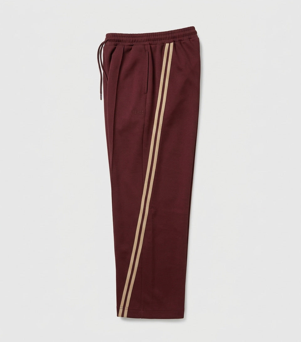 0143. TENEZ Track Pants Two Stripes (エンジ)