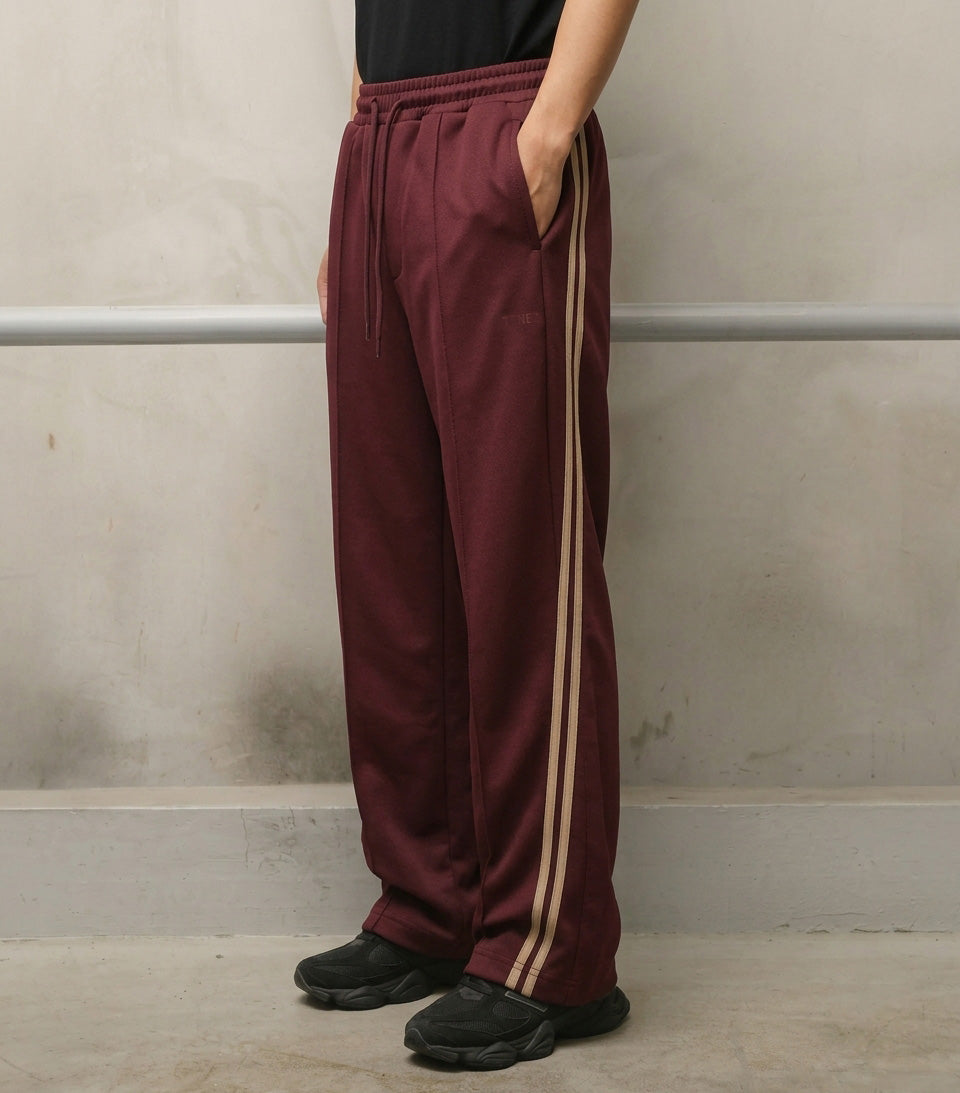 【セットアップ 】0141. & 0143. TENEZ Track Jacket & Pants Two Stripes SET UP (エンジ)