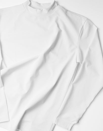 【汗/臭い/汚れ対策】0074. （MENS）MOON-TECH®︎ Mock Neck Long Sleeve Tee