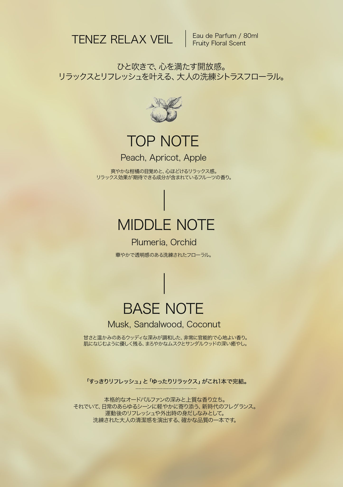 【予約販売】0128. Eau de Parfum "Relax Veil" 80ml