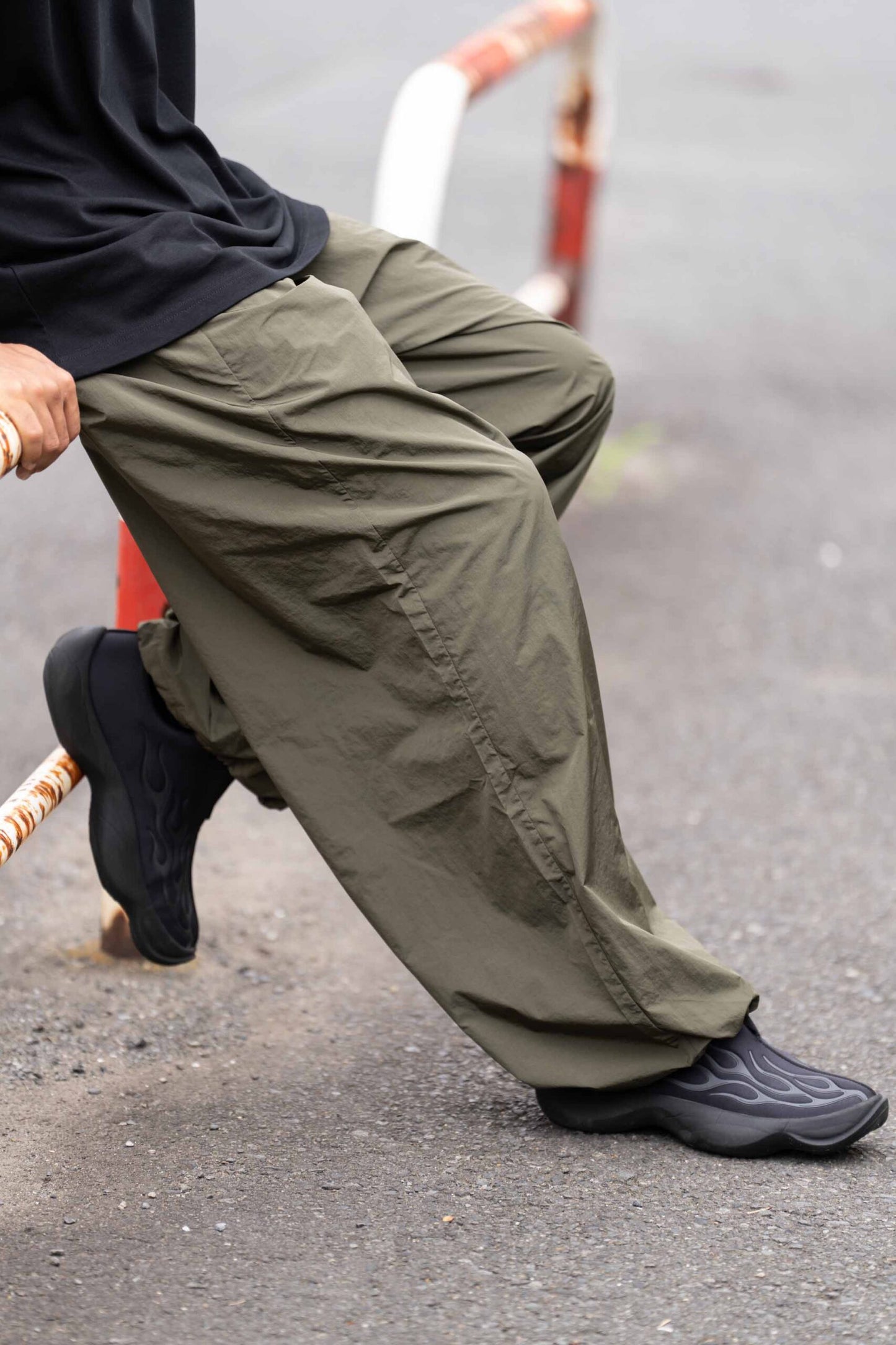 0102. NYLON Wide Pants