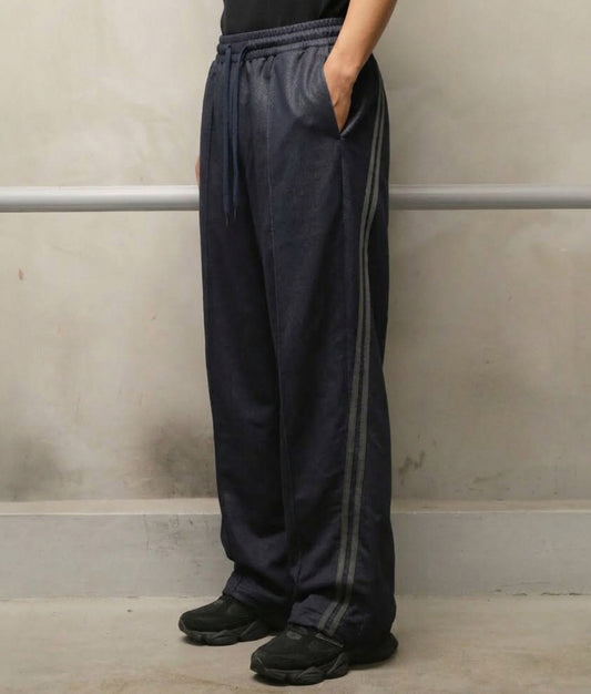 0144. TENEZ Track Pants Two Stripes (デニム風)