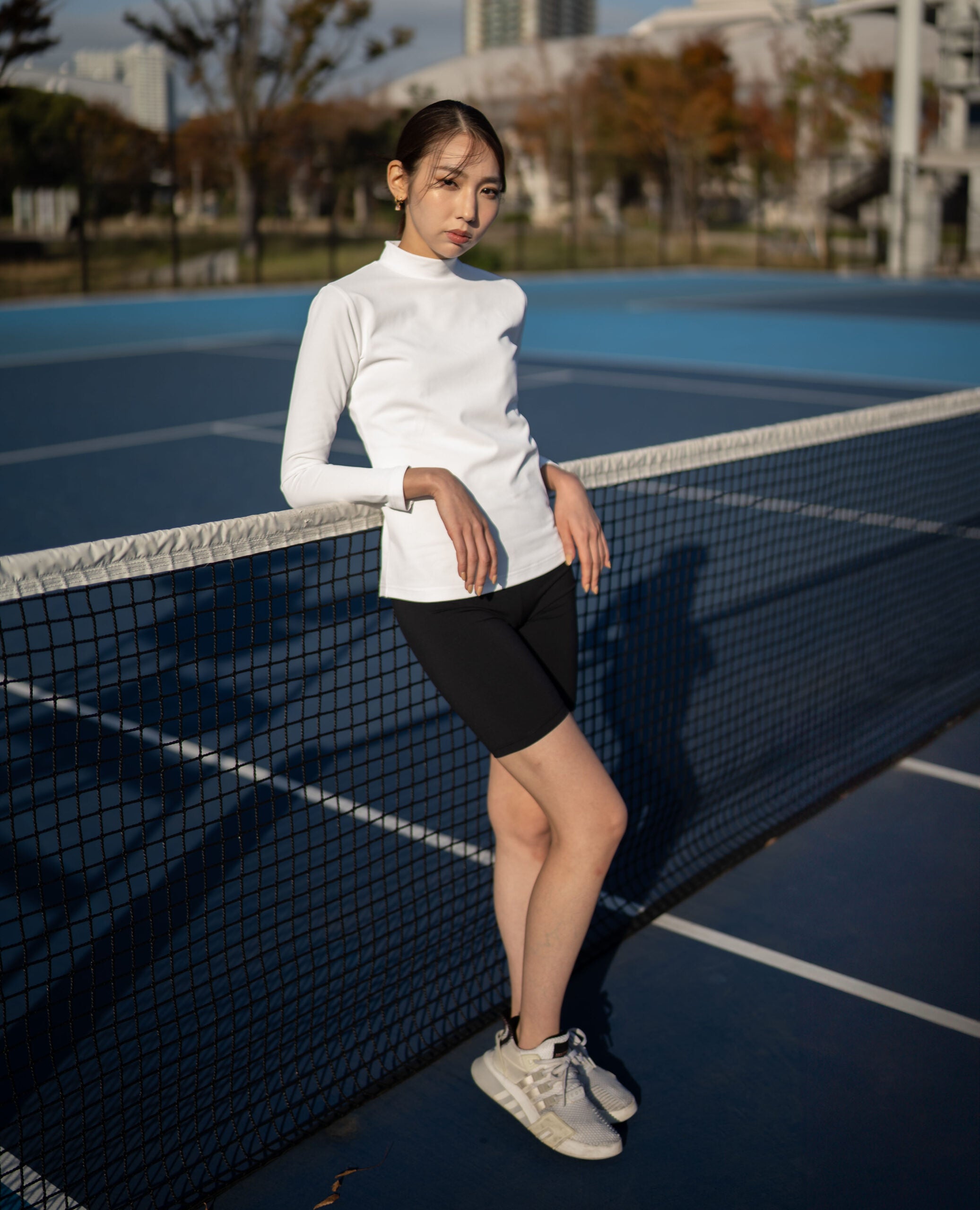レディーステニスウェア 長袖機能Tシャツ 0074.MOON-TECH®︎ モック